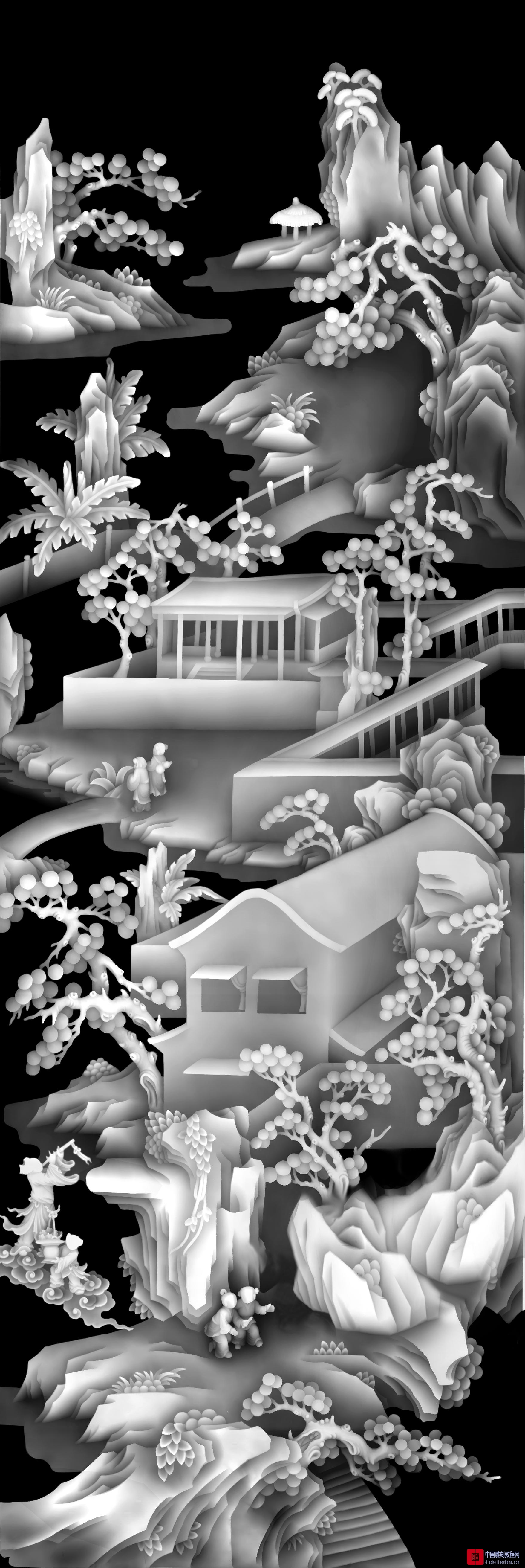 灰度图山水49