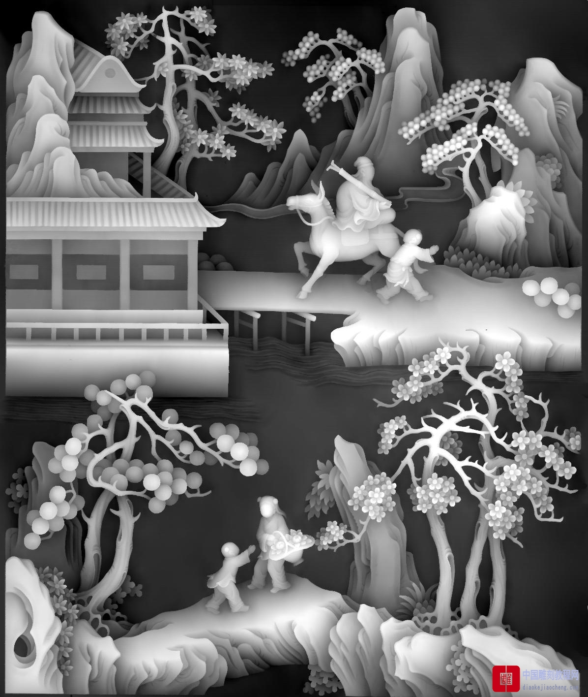 灰度图山水53