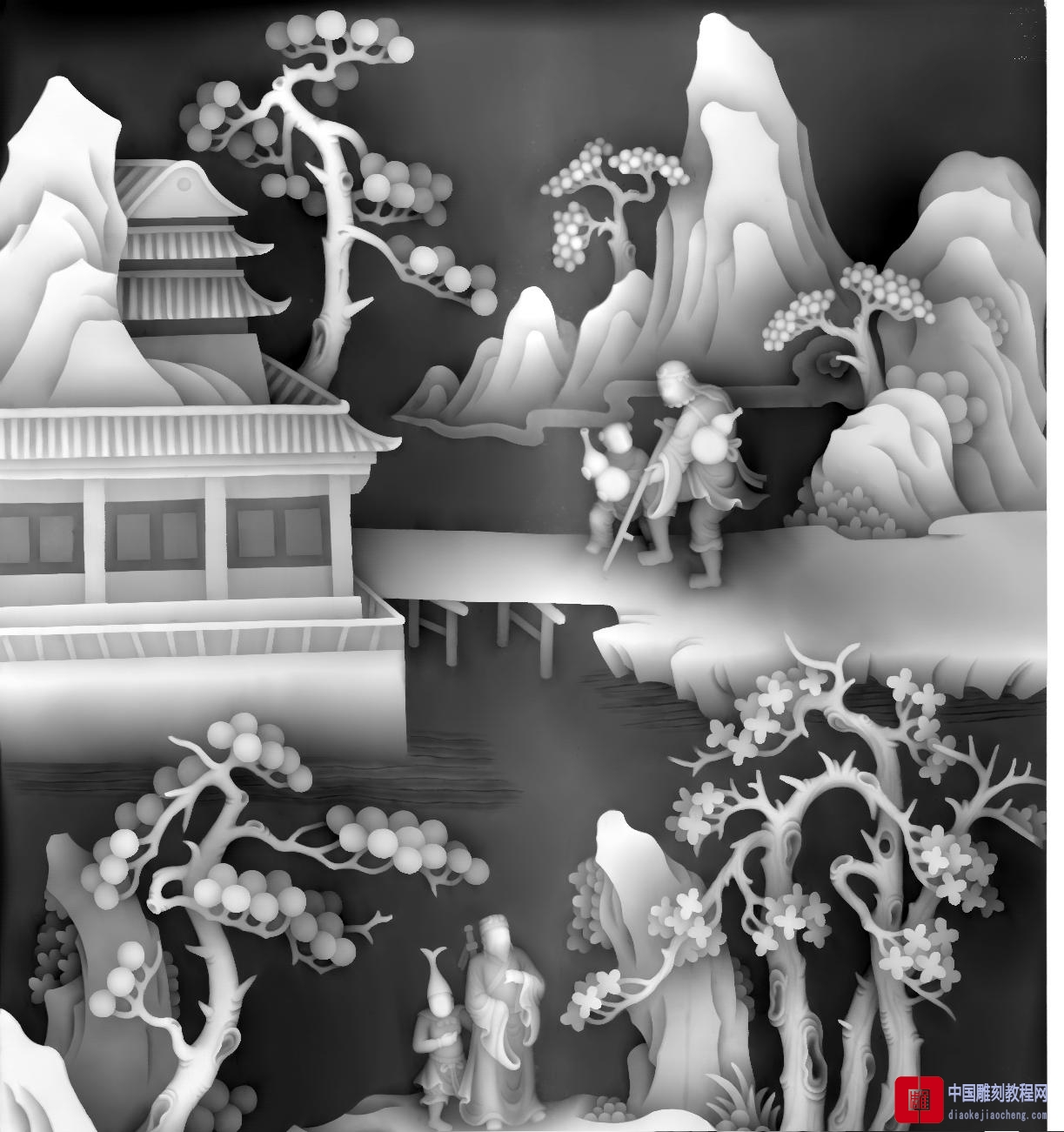 灰度图山水54