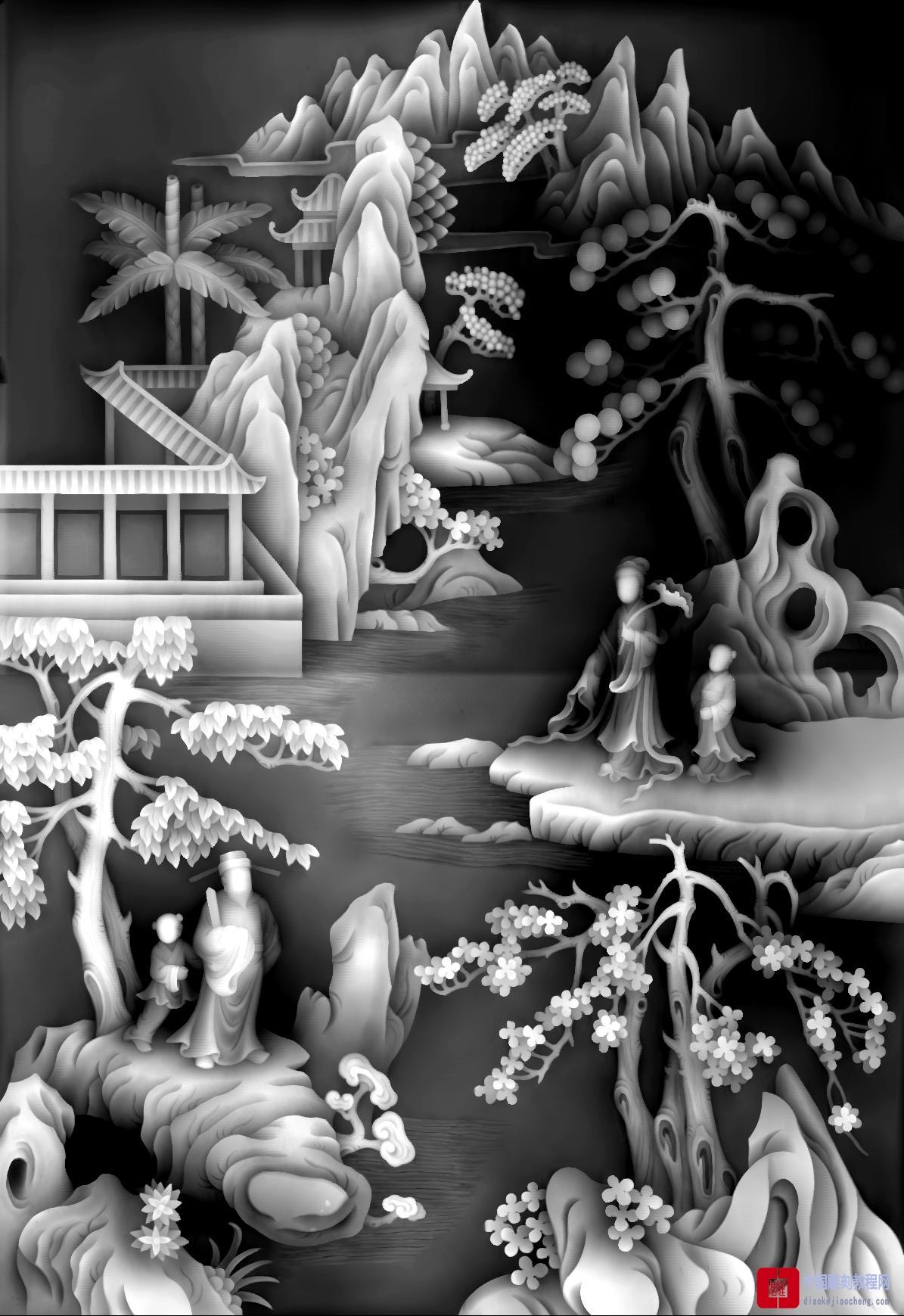 灰度图山水64