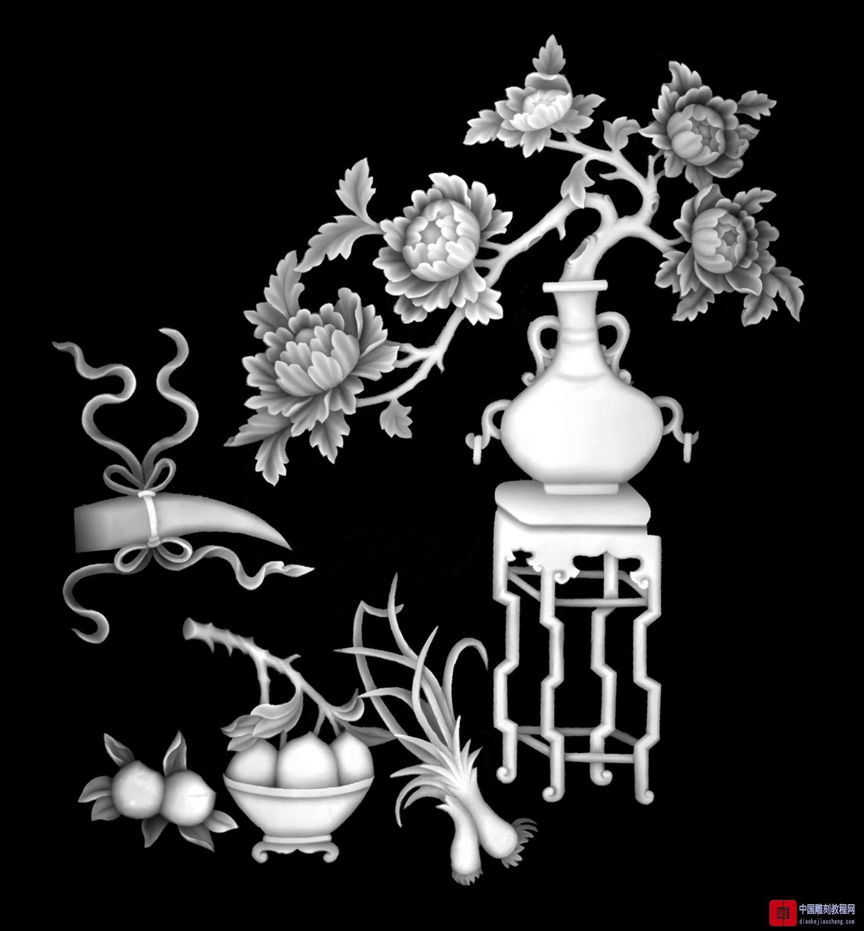 灰度图四季花88
