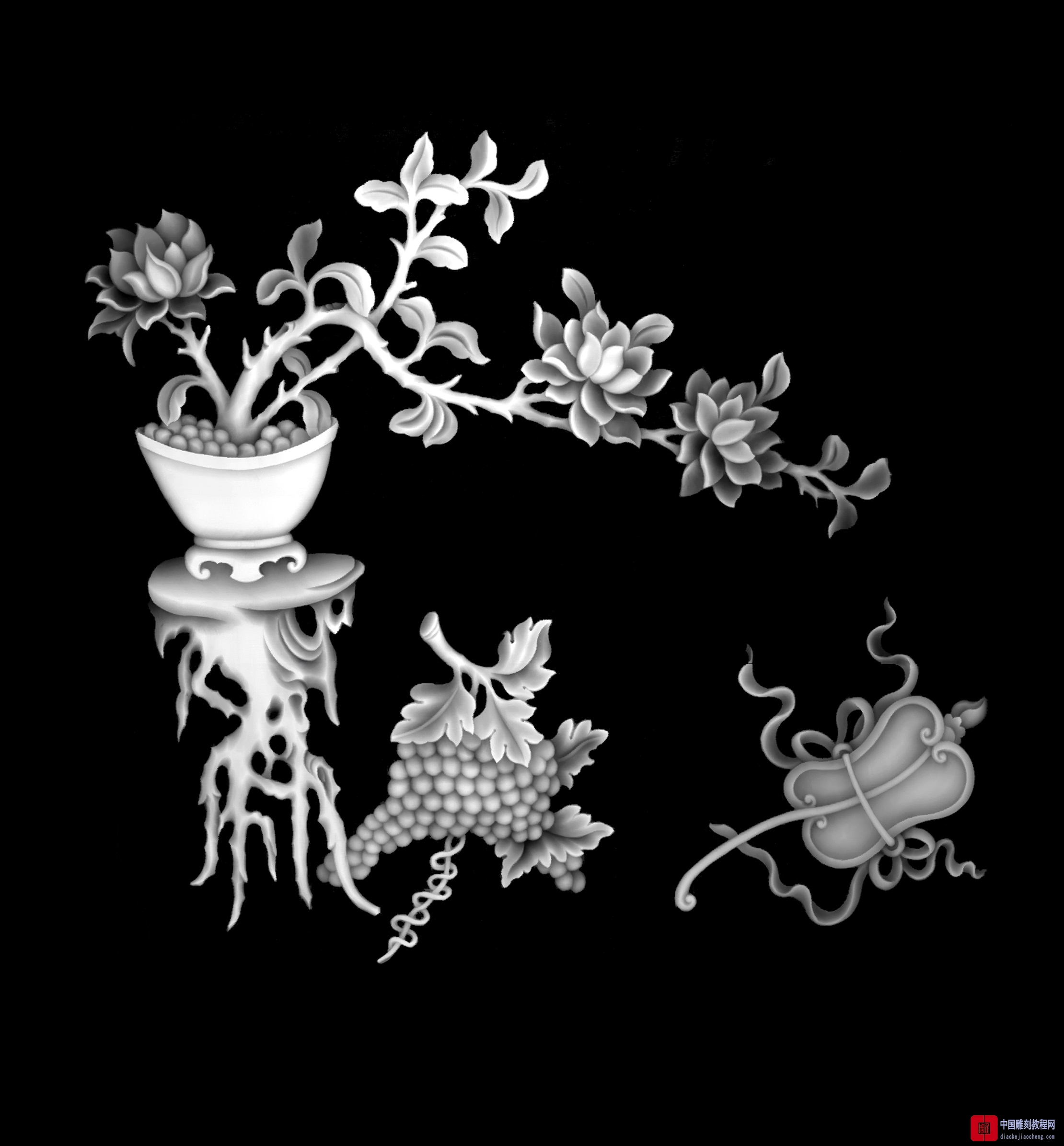 灰度图四季花87