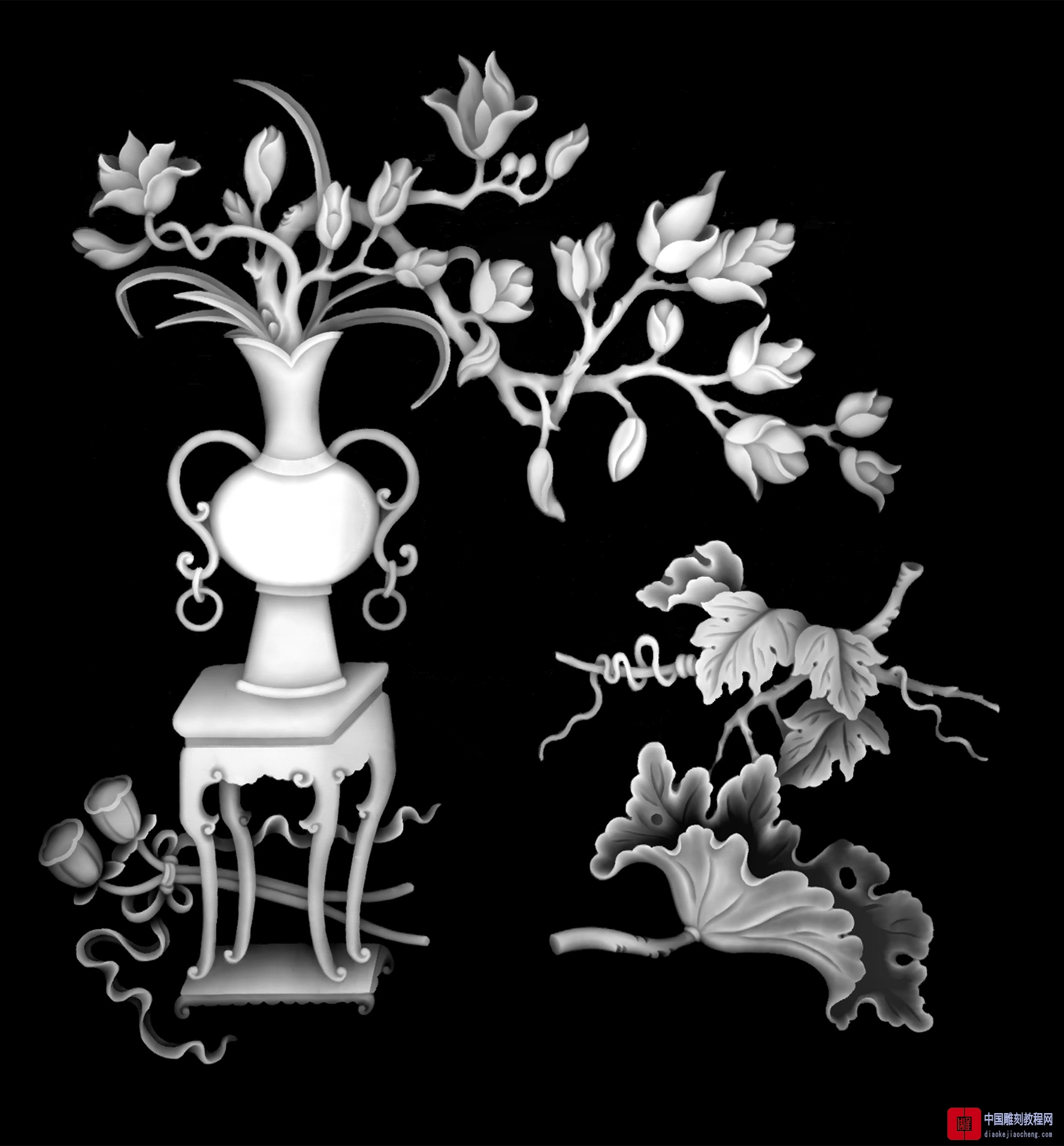 灰度图四季花89