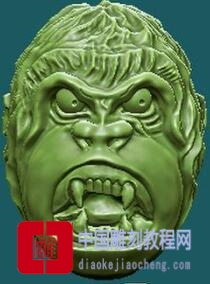 圆雕图橄榄核雕金刚3