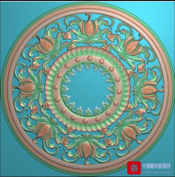 精雕图双环洋花