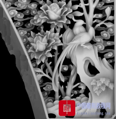 灰度图三角花鸟