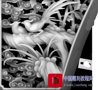 灰度图三角空白花鸟
