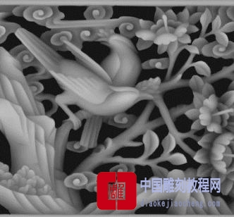 灰度图回眸相望花鸟