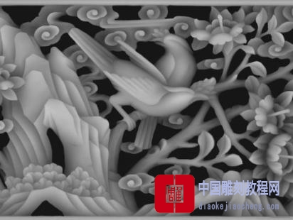 灰度图华中花鸟