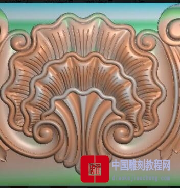 精雕图叠浪扇形花