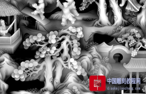 灰度图师徒捉蝴蝶