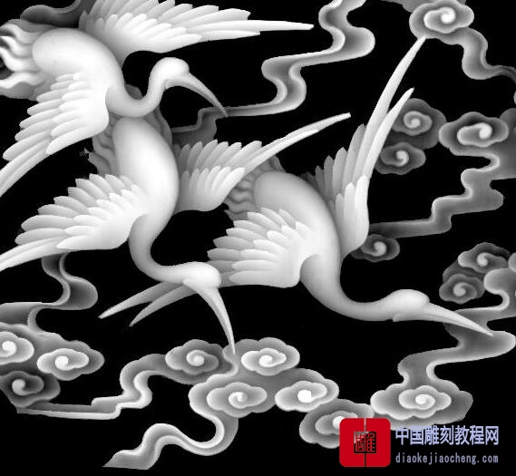 灰度图飞鹤图