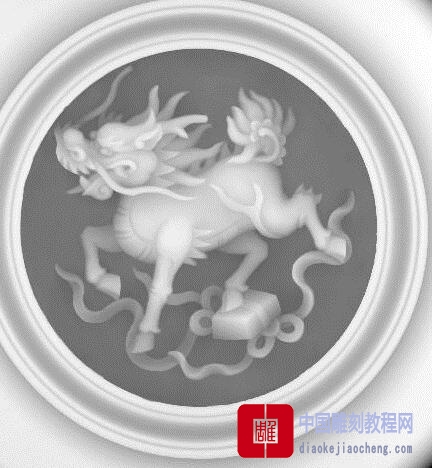 灰度图麒麟图
