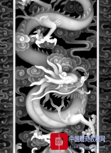 灰度图盘旋咆哮龙