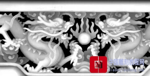 灰度图二龙争戏珠