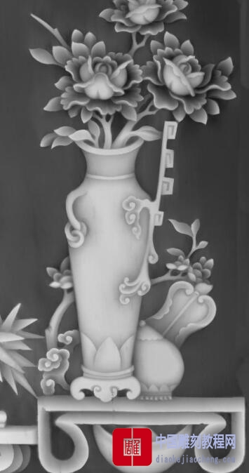 灰度图牡丹花