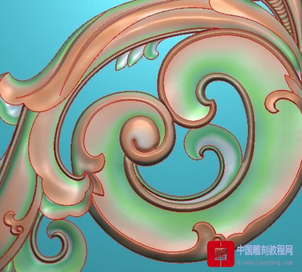 精雕图梳妆台一侧
