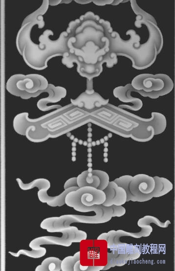 灰度图蝙蝠风筝祥云