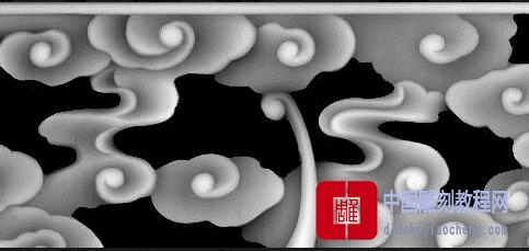 灰度图祥云朵朵蝙蝠图