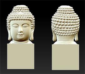 佛头圆雕图，zbrush三维立体图，