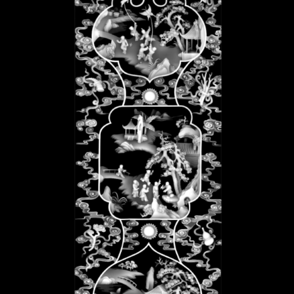 顶箱柜全图大衣柜3-4  灰度图