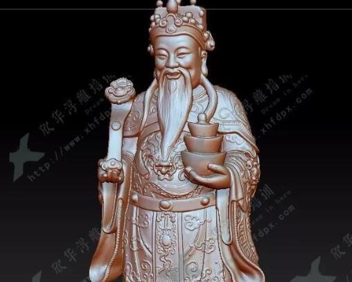 圆雕图，zbrush三维立体图， 财神福，圆雕图库，