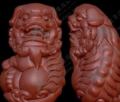 手把件狮子绣球，圆雕图，zbrush三维立体图， 财