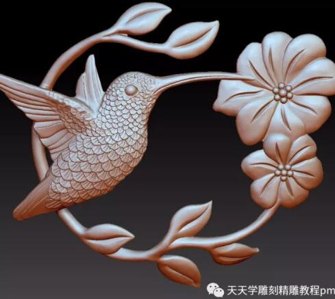 花鸟 圆雕图，zbrush三维立体图， 财神福，圆雕图