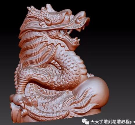 十二生肖圆雕05龙， 圆雕图，zbrush三维立体图，