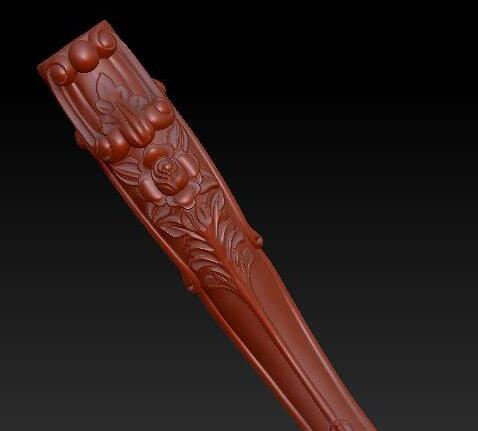  餐桌腿圆雕图，zbrush三维立体图， 财神福，圆雕