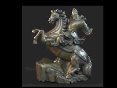 骑马关公 zbrush圆雕图stl三维立体
