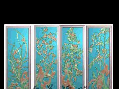 梅兰竹菊屏风 jdp精雕浮雕玉雕灰度图库