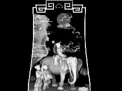 人物牌子 玉雕大象 jdp精雕浮雕玉雕灰度图库