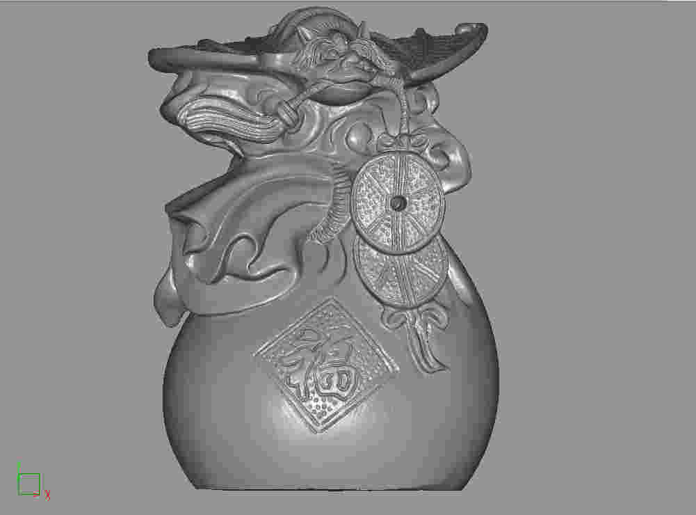 蝙蝠钱袋 zbrush圆雕图stl三维立体