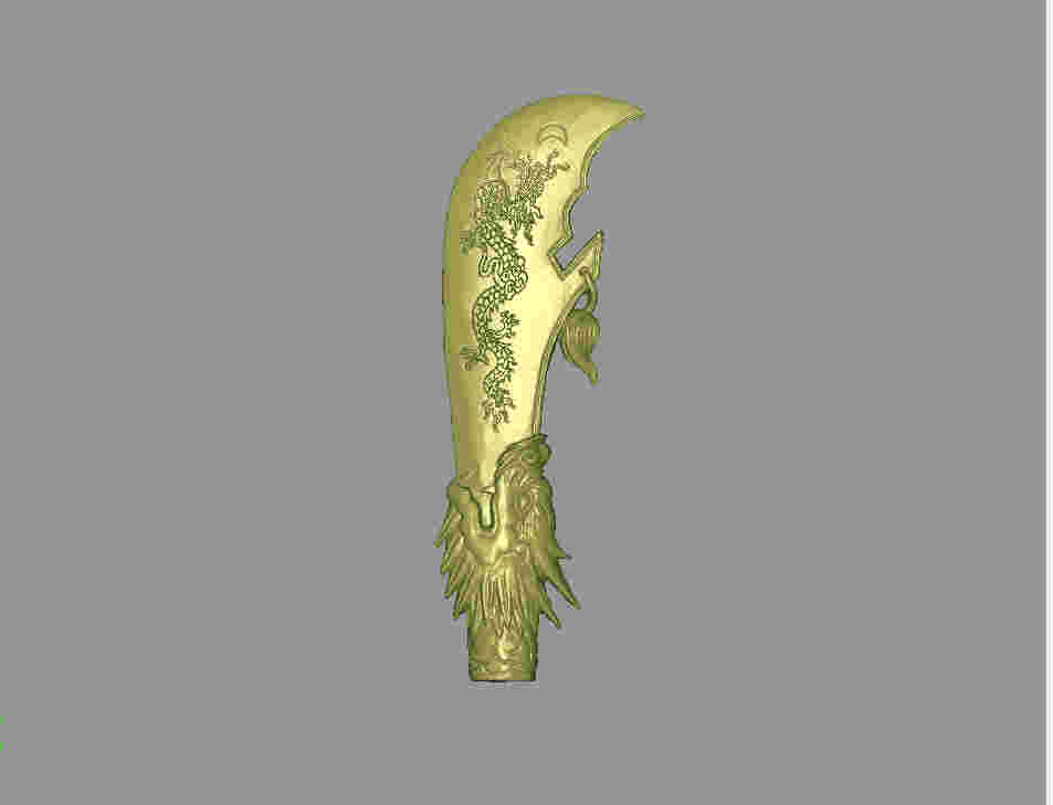 关公刀头 zbrush圆雕图stl三维立体