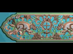 南通荷花兽 jdp精雕浮雕玉雕灰度图库