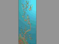 四季梅花长 jdp精雕浮雕玉雕灰度图库
