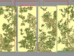 梅兰竹菊衣柜门 jdp精雕浮雕玉雕灰度图库