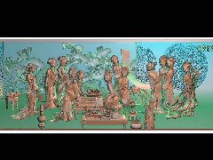 精品阑闺雅集图 jdp精雕浮雕玉雕灰度图库