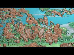 八仙 jdp精雕浮雕玉雕灰度图库