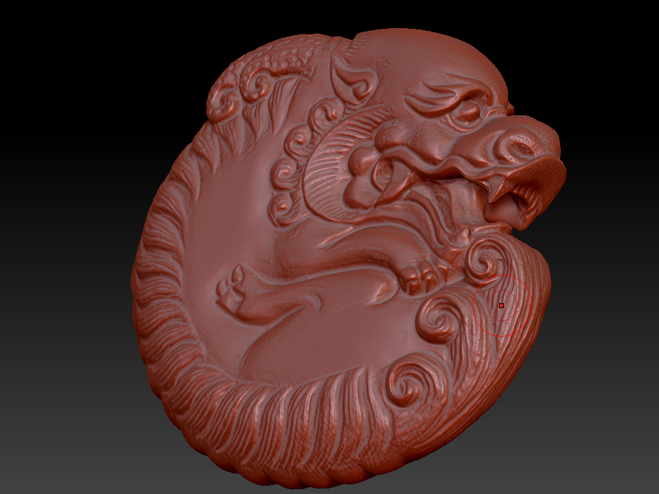玉雕挂件龙 zbrush圆雕图stl三维立体