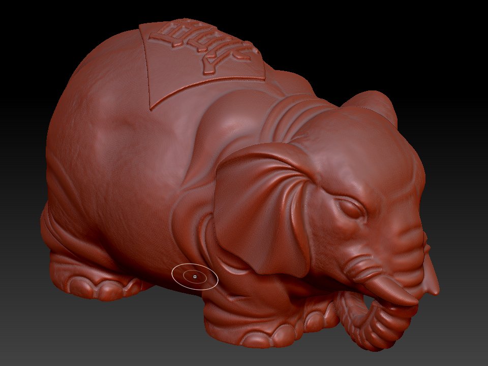 富手把件大象 zbrush圆雕图stl三维立体