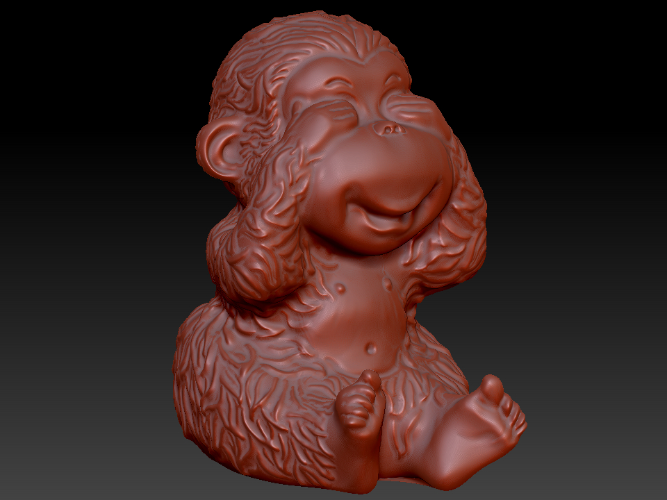 四不猴2 zbrush圆雕图stl三维立体