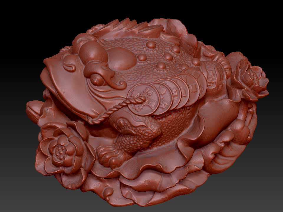 落宝金蟾 zbrush圆雕图stl三维立体