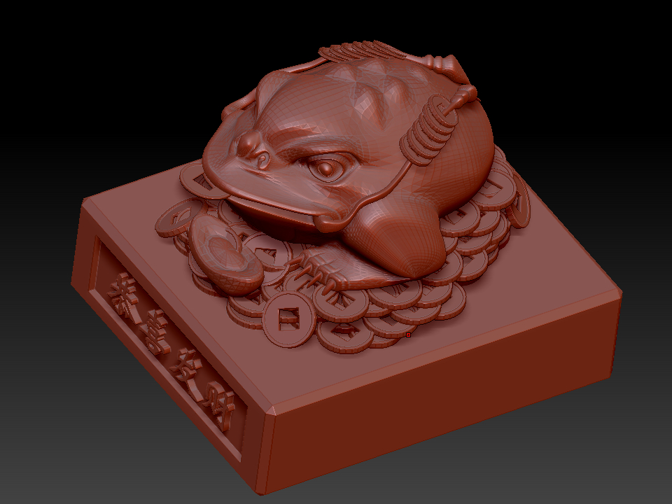 招财蟾蜍 zbrush圆雕图stl三维立体