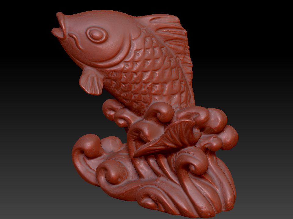 24腾浪鱼 zbrush圆雕图stl三维立体