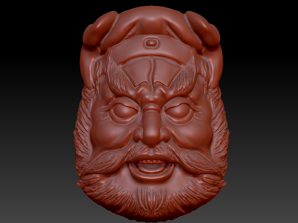 钟馗头 zbrush圆雕图stl三维立体