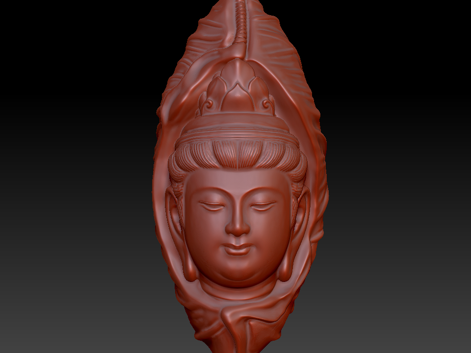 荷叶观音 zbrush圆雕图stl三维立体