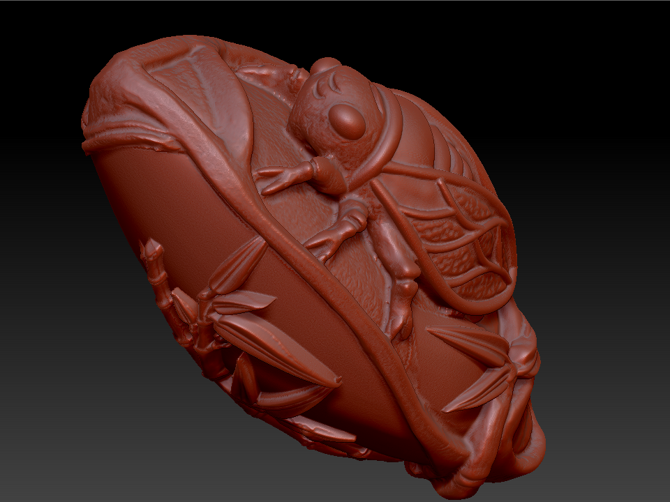 知足 知竹 zbrush圆雕图stl三维立体
