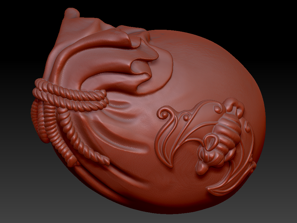 福袋子 蝠袋zbrush圆雕图stl三维立体